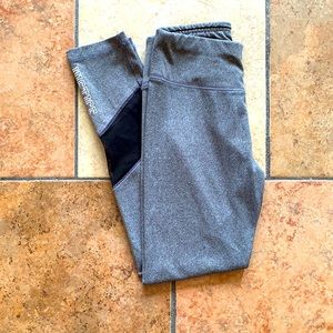 JUSTICE Girls Grey & Black Leggings W/ Mesh Designs (L 10)